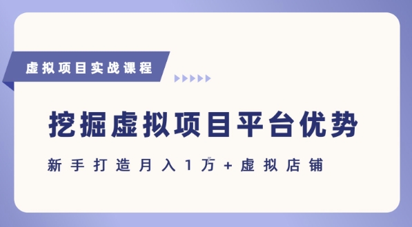 图片[1]-【2025.07.19】抓住虚拟项目各平台优势，新手轻松月入1W+(给出具体建议)百度网盘免费下载-芽米宝库