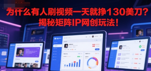 图片[1]-【2025.07.21】为什么有人刷视频一天就挣130美刀？揭秘矩阵IP网创玩法!百度网盘免费下载-芽米宝库