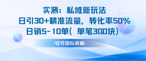 图片[1]-【2025.07.23】实测私域新玩法，日引30+精准流量，转化率50%，日销5-10单，每单利润300+百度网盘免费下载-芽米宝库