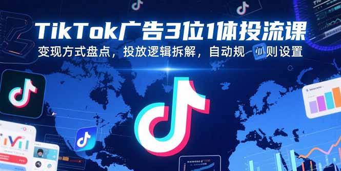 图片[1]-【2025.07.24】TikTok广告3位1体投流课，变现方式盘点，投放逻辑拆解，自动规则设置百度网盘免费下载-芽米宝库