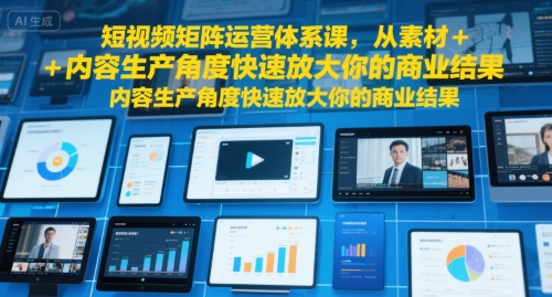 图片[1]-【2025.07.26】短视频矩阵运营体系课，从素材+内容生产角度快速放大你的商业结果百度网盘免费下载-芽米宝库