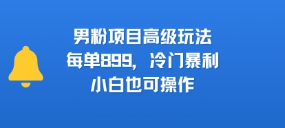 【2025.07.28】男粉项目高级玩法，每单899，冷门暴利，小白也可操作百度网盘免费下载-芽米宝库