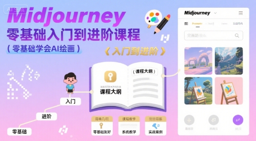 【2025.07.31】midjourney零基础入门到进阶课程，零基础学会AI绘画百度网盘免费下载-芽米宝库