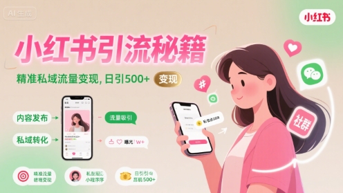 图片[1]-【2025.07.31】小红书引流秘籍，精准私域流量变现，日引500+百度网盘免费下载-芽米宝库