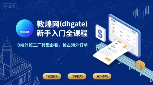 【2025.07.30】敦煌网(dhgate)新手入门全课程，B端外贸工厂转型必看，抢占海外订单百度网盘免费下载-芽米宝库