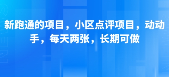 【2025.07.30】新跑通的项目，小区点评项目，动动手，每天两张，长期可做百度网盘免费下载-芽米宝库