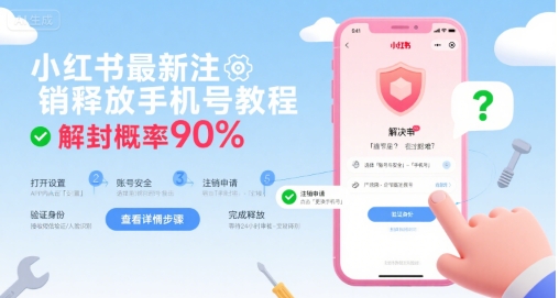 图片[1]-【2025.08.04】小红书最新注销释放手机号教程，解封概率90%百度网盘免费下载-芽米宝库