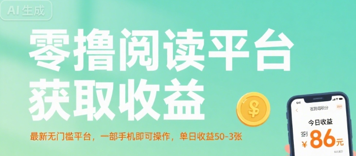 图片[1]-【2025.08.05】零撸阅读平台获取收益，最新无门槛平台，一部手机即可操作，单日收益50-3张百度网盘免费下载-芽米宝库