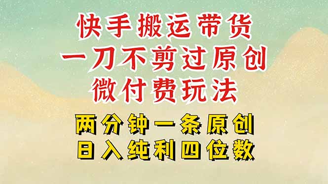 图片[1]-【2025.08.05】快手黑科技搬运带货，一刀不剪过原创，微付费投流玩法，轻松日入四位数百度网盘免费下载-芽米宝库