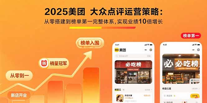 【2025.08.06】2025美团 大众点评运营策略:从零搭建到榜单第一完整体系,实现业绩10倍增长百度网盘免费下载-芽米宝库