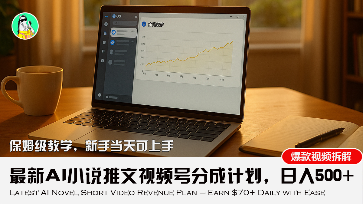 【2025.08.07】最新AI小说推文视频号分成计划，新手小白也能当天日入500+教程百度网盘免费下载-芽米宝库