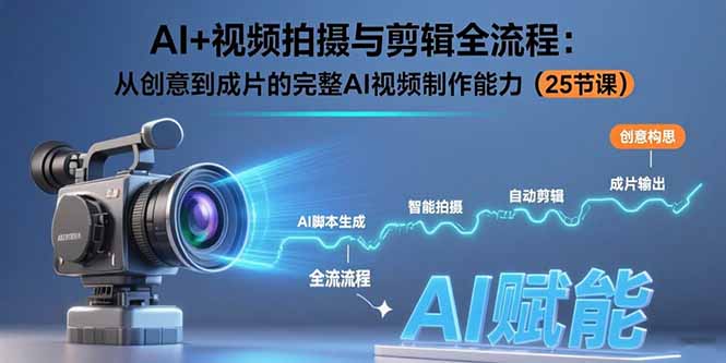 图片[1]-【2025.08.07】AI+视频拍摄与剪辑全流程：从创意到成片的完整AI视频制作能力（25节课）百度网盘免费下载-芽米宝库