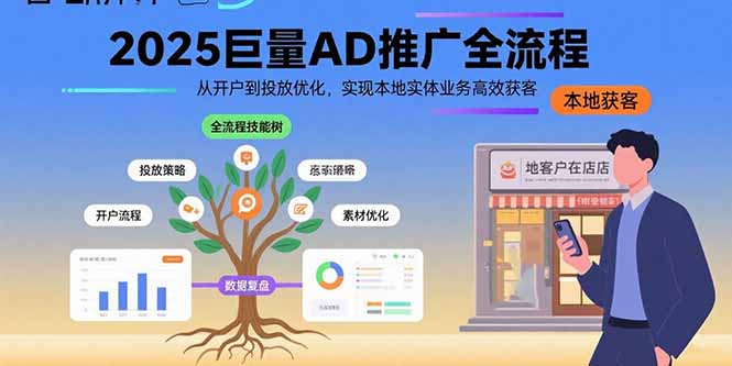 图片[1]-【2025.08.07】2025巨量AD推广全流程，从开户到投放优化，实现本地实体业务高效获客百度网盘免费下载-芽米宝库