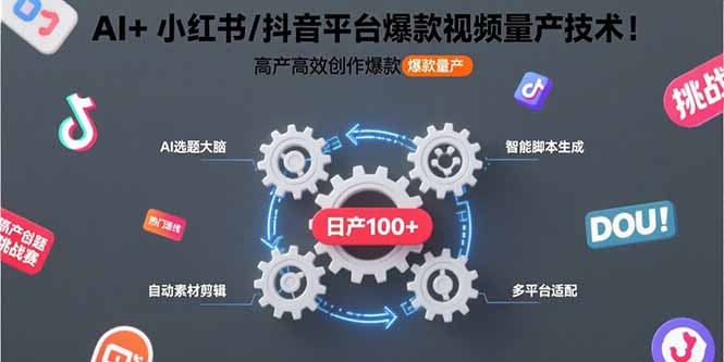 图片[1]-【2025.08.08】AI+小红书/抖音平台爆款视频量产技术：高产高效创作爆款视频百度网盘免费下载-芽米宝库