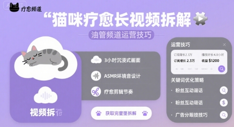 图片[1]-【2025.08.09】猫咪疗愈长视频拆解 &油管频道运营技巧百度网盘免费下载-芽米宝库