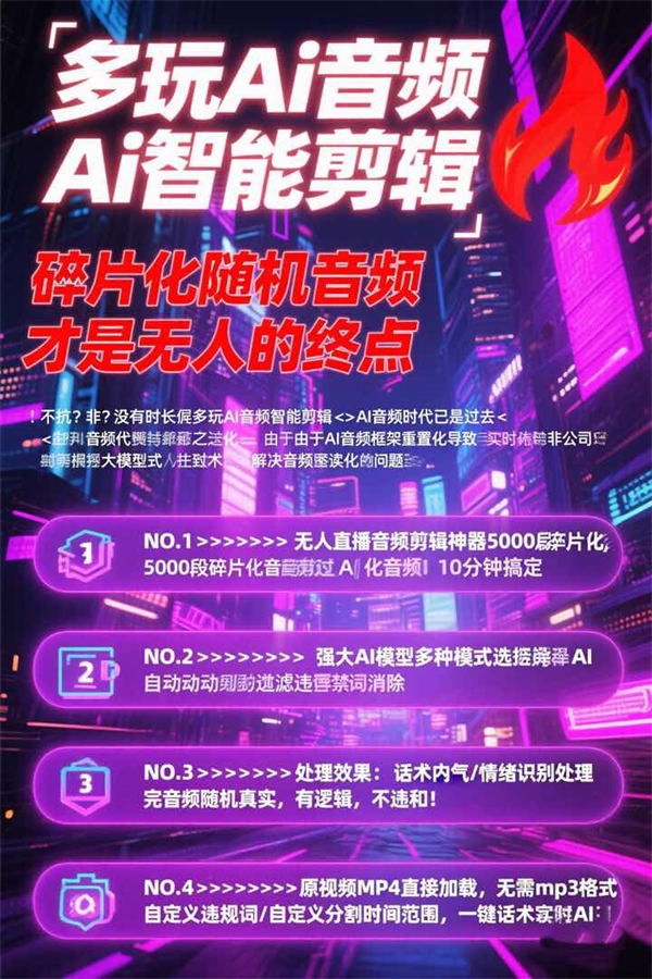 图片[3]-【2025.08.09】【卡密项目】最新吉米哥Ai智能音频剪辑，无人直播带货非实时音频处理碎片化随机播放【智能助手+使用教程】百度网盘免费下载-芽米宝库