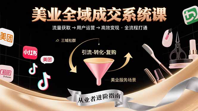 图片[1]-【2025.08.11】美业全域成交系统课程：帮助美业从业者打通从流量获取到高效变现全流程百度网盘免费下载-芽米宝库