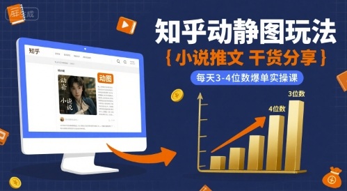 图片[1]-【2025.08.12】小说推文干货分享之知乎动静图玩法，每天3-4位数爆单实操课百度网盘免费下载-芽米宝库