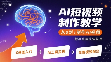 图片[1]-【2025.08.12】AI短视频制作教学，从0到1制作AI视频百度网盘免费下载-芽米宝库