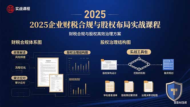【2025.08.26】2025企业财税合规与股权布局的实战课程：财税合规与股权高效治理方案百度网盘免费下载-芽米宝库