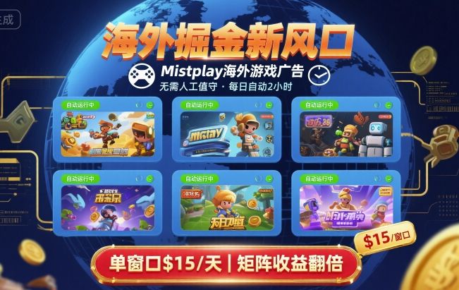 【2025.08.27】海外掘金新风口，Mistplay海外游戏广告，每日自动运行，单窗口稳入2美刀 ，可矩阵操作百度网盘免费下载-芽米宝库